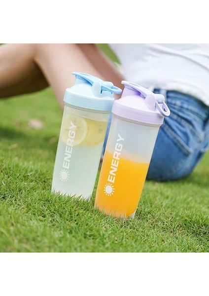 B01 450ML Spor Su Şişesi 500ML Protein Shaker Açık Seyahat Taşınabilir Meyve Suyu Bardağı Toz Kutusu ile Kahve Kupaları Sızdırmaz Içecek Şişesi (Yurt Dışından)