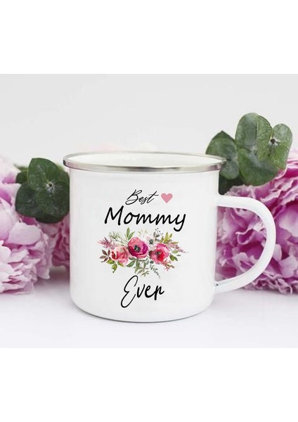 XH2672-A015WH-8 En Iyi Anne Hiç Baskı Kupa Yaratıcı Kahve Çay Bardak Içecek Tatlı Kahvaltı Süt Kupası Emaye Kupalar Kolu Drinkware Anneler Günü Hediyesi (Yurt Dışından)