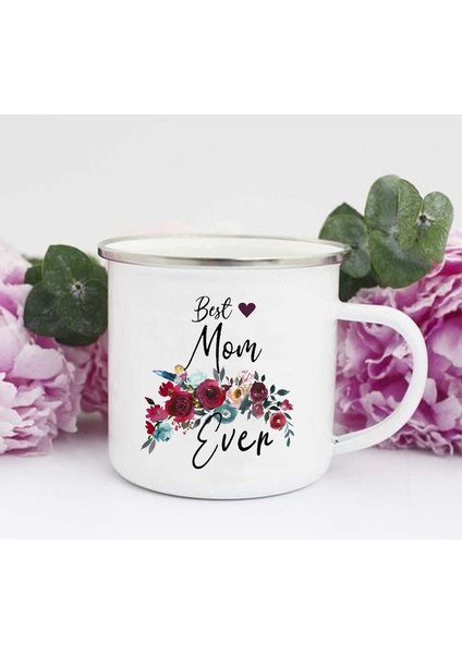 XH2672-A015WH-8 En Iyi Anne Hiç Baskı Kupa Yaratıcı Kahve Çay Bardak Içecek Tatlı Kahvaltı Süt Kupası Emaye Kupalar Kolu Drinkware Anneler Günü Hediyesi (Yurt Dışından)