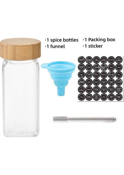 1 Adet Kavanoz Seti Bambu Kapaklı Baharat Pot Cam Baharat Kavanozları Baharat Organizatör Mutfak Baharat Tuz Biber Kavanozları Baharatlar Için Shaker Baharat Kavanoz Seti (Yurt Dışından)