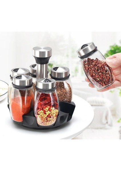 D Mutfak Baharat Döner Şişe Çeşni Raf Baharat Kavanoz Seti Biber Spreyi Şişeleri Tuzluklar Depolama Raf Organizatör (Yurt Dışından) fiyatları
