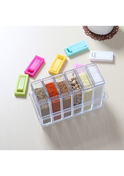 C 6 Adet Taban Seti Ev Mutfak Baharat Kutusu Kavanoz Şeffaf Tuz Biber Baharat Püskürtücü Saklama Kabı Mutfak Baharat Kimyon Şişe Tankı (Yurt Dışından) fiyatları