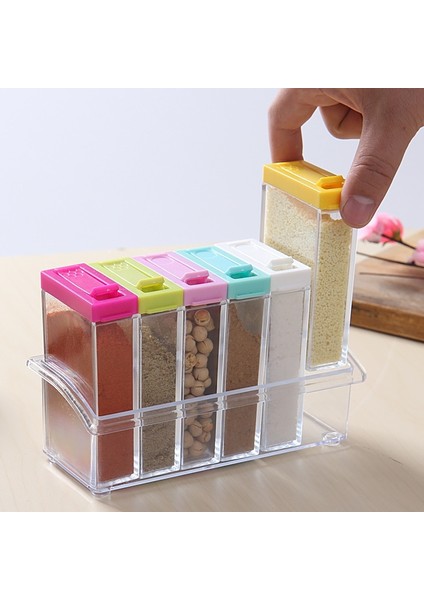 C 6 Adet Taban Seti Ev Mutfak Baharat Kutusu Kavanoz Şeffaf Tuz Biber Baharat Püskürtücü Saklama Kabı Mutfak Baharat Kimyon Şişe Tankı (Yurt Dışından) modelleri