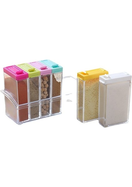C 6 Adet Taban Seti Ev Mutfak Baharat Kutusu Kavanoz Şeffaf Tuz Biber Baharat Püskürtücü Saklama Kabı Mutfak Baharat Kimyon Şişe Tankı (Yurt Dışından) indirimleri