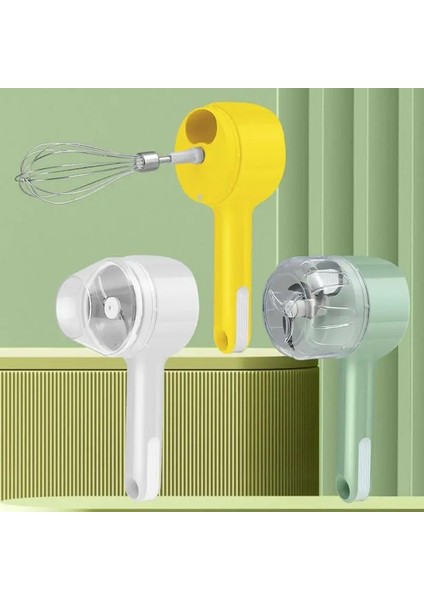 Beyaz Elektrikli Sebze Kesici 5 In 1 Çok Fonksiyonlu Yüksek Kaliteli Malzeme Ev Mutfak Için Üç Bıçak Kafalı Sebze Kesici (Yurt Dışından)