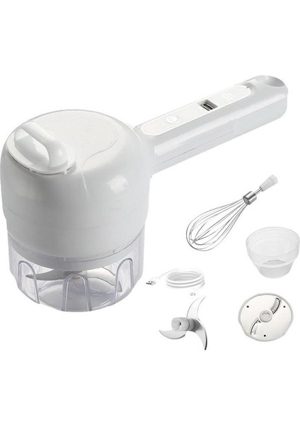 Beyaz Elektrikli Sebze Kesici 5 In 1 Çok Fonksiyonlu Yüksek Kaliteli Malzeme Ev Mutfak Için Üç Bıçak Kafalı Sebze Kesici (Yurt Dışından) fiyatları