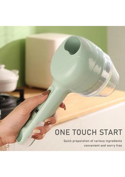 Beyaz Elektrikli Sebze Kesici 5 In 1 Çok Fonksiyonlu Yüksek Kaliteli Malzeme Ev Mutfak Için Üç Bıçak Kafalı Sebze Kesici (Yurt Dışından) modelleri