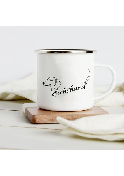 XH188-A015WH-8 360ML Komik Dachshund Baskı Yaratıcı Emaye Kupa Kahve Şarap Kupaları Karikatür Köpekler Paw Parti Içecek Bira Suyu Süt Bardak Sevgilisi Köpek Için Hediyeler (Yurt Dışından)