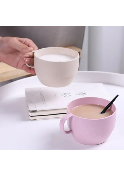 Mavi 201-300ML Süt Kupası Avrupa Tarzı Kahve Kupa Çevre Dostu Buğday Süt Kupası Süt Kahvaltı Çay Kupa Kupa Basit Içme Fincan Kahve Fincanları (Yurt Dışından)