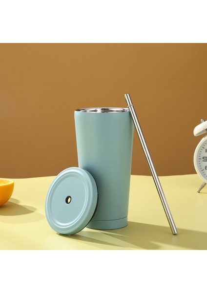Kahverengi 500 ml Paslanmaz Çelik Çift Kahve Bira Kupası Samanlı Vakum Yalıtım Çay Bardağı Metal Drinkware Su Şişesi Seyahat Aksesuarları (Yurt Dışından) modelleri