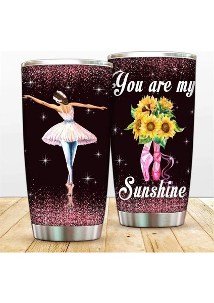 Stil 4 Bale Tema Seyahat Tumbler Bardak Dansçı Kız Çift Duvar Yalıtımlı Kahve Kapaklı Kupa, Kızına Termosteel Tumbler Bardak (Yurt Dışından)