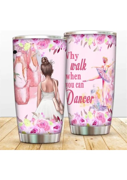 Stil 4 Bale Tema Seyahat Tumbler Bardak Dansçı Kız Çift Duvar Yalıtımlı Kahve Kapaklı Kupa, Kızına Termosteel Tumbler Bardak (Yurt Dışından)
