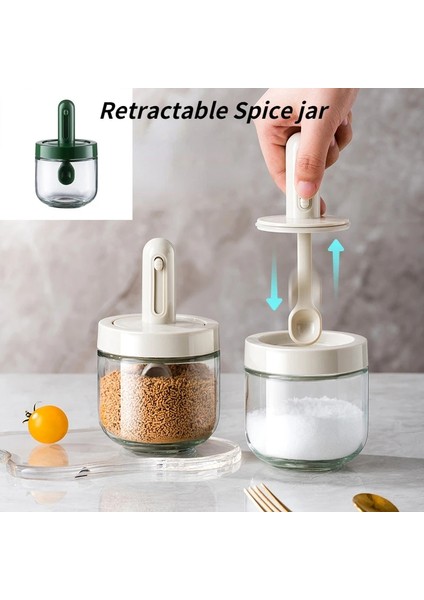Tepsi-Fit 4 Şişe-B Baharat Çeşniler Tutucu Baharat Organizatör Depolama Şişe Ev Mutfak Kapaklı Şekerlik Kaşık Cam Kavanoz Tuz Konteyner Seti (Yurt Dışından) fırsatları