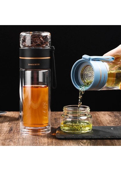 Sarı 400ML 350ML/400ML Cam Su Şişeleri Çay Demlik Şişe Çay Ayırma Kupa Çift Katmanlı Taşınabilir Yaratıcı Su Bardağı Ev Su Şişesi (Yurt Dışından)