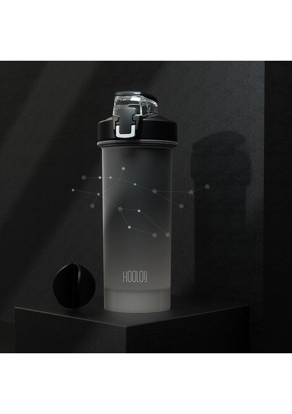 Stil B-Siyah 801-900ML Yüksek Kapasiteli Shake Kupası Spor Milkshake Şişesi Karıştırma Topu Spor Protein Tozu Shake Kupası Taşınabilir Büyük Kapasiteli Saman Bardağı (Yurt Dışından)