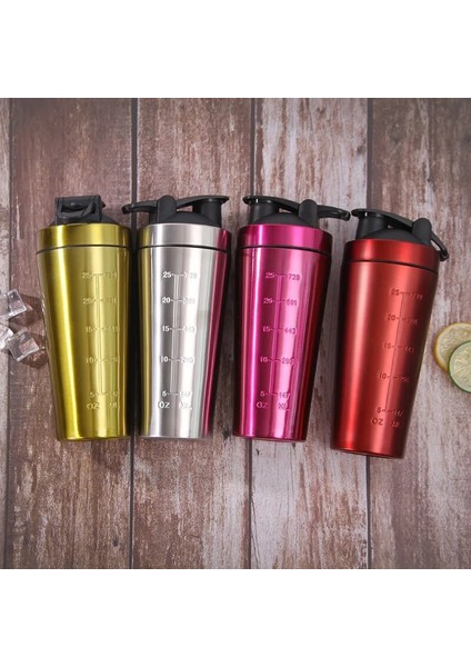 Sarı 740ML Paslanmaz Çelik Protein Shaker Şişesi Bpa Içermeyen Spor Salonu Shake Su Isıtıcısı Spor Milkshake Mikser Peynir Altı Suyu Proteini Su Şişesi (Yurt Dışından) fiyatları