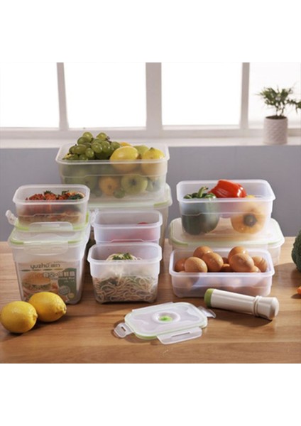 1200 ml Öğle Yemeği Kutusu Vakum Konteyner Pompalı Bento Çocuklar Için Mutfak Gıda Tasarrufu Saklama Kutusu Buzdolabı Büyük Kapasiteli Kare Plastik (Yurt Dışından) fiyatları