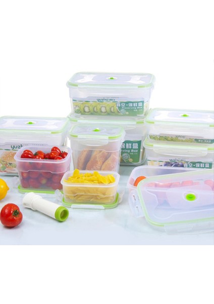 1200 ml Öğle Yemeği Kutusu Vakum Konteyner Pompalı Bento Çocuklar Için Mutfak Gıda Tasarrufu Saklama Kutusu Buzdolabı Büyük Kapasiteli Kare Plastik (Yurt Dışından) modelleri