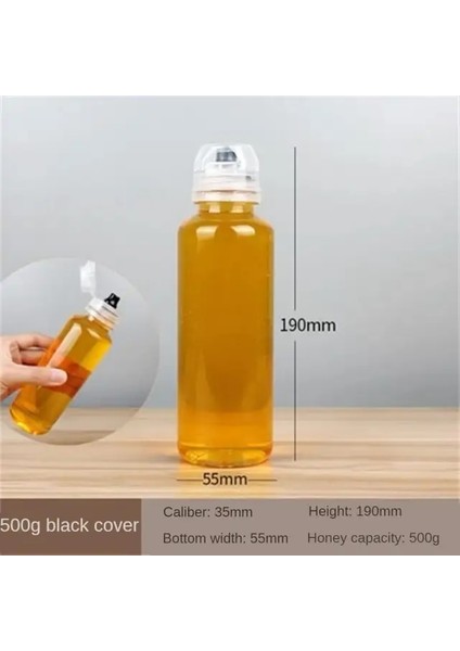 500G Düz Şeffaf Mühürlü Tank Sızdırmaz Sıkma Yağ Şişesi Mini Toz Geçirmez Bal Şişesi Sıkma Mutfak Aracı Taze Tutma Taşınabilir (Yurt Dışından)
