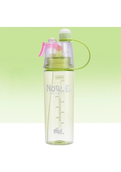 Yeşil 600 ml Yeni Doğa Sporları Sprey Bardak Plastik Sprey Serin Yaz Spor Su Şişesi Taşınabilir Tırmanma Açık Bisiklet Shaker Şişeleri (Yurt Dışından)