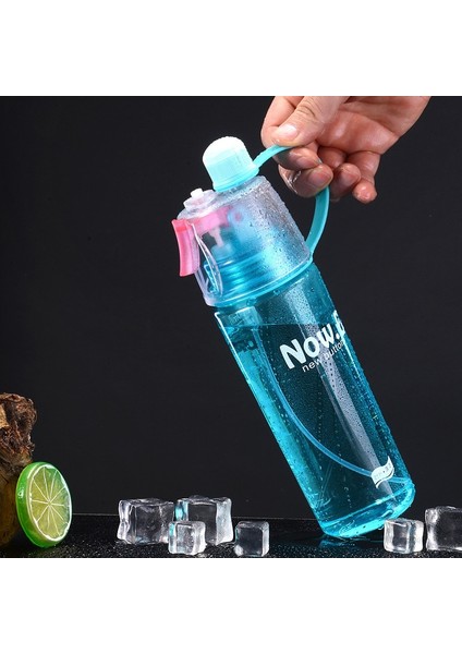 Yeşil 600 ml Yeni Doğa Sporları Sprey Bardak Plastik Sprey Serin Yaz Spor Su Şişesi Taşınabilir Tırmanma Açık Bisiklet Shaker Şişeleri (Yurt Dışından) fırsatları