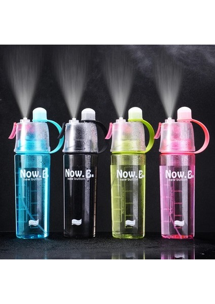 Yeşil 600 ml Yeni Doğa Sporları Sprey Bardak Plastik Sprey Serin Yaz Spor Su Şişesi Taşınabilir Tırmanma Açık Bisiklet Shaker Şişeleri (Yurt Dışından) indirimleri