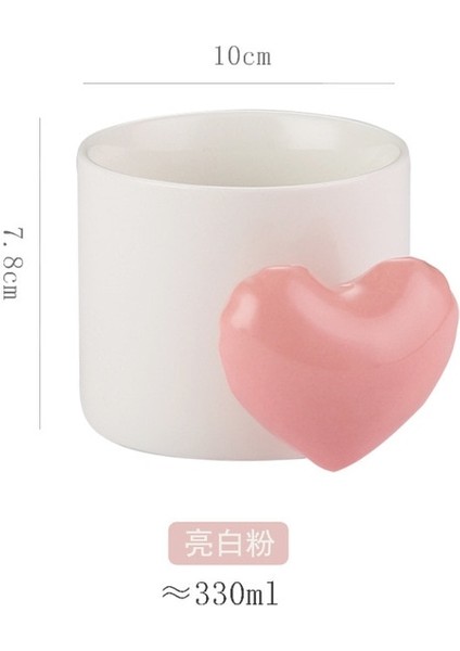 Pembe 02 301-400 ml Sevimli Seramik Fincan Kahve Kupa Su Bardağı Üç Boyutlu Kalp Şeklinde Kolu Çay Fincanı Öğleden Sonra Çay Kahve Fincanı Kupalar Pembe Çay Bardağı (Yurt Dışından)