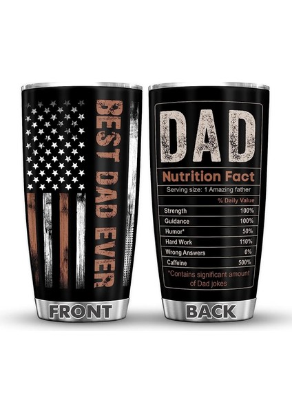 Stil Baba Için 5 Hediye - Kapaklı Baba Bardak Bardağı 20 Oz - Komik Baba Şakaları, Paslanmaz Çelik Bardak, Kız Oğlundan Doğum Günü Hediyesi (Yurt Dışından)