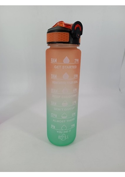 1 Adet Orange 1l 1 Litre Su Şişesi Motivasyon Spor Su Şişesi Sızdırmaz Içme Şişeleri Açık Seyahat Spor Salonu Fitness Sürahiler Mutfak Için (Yurt Dışından)