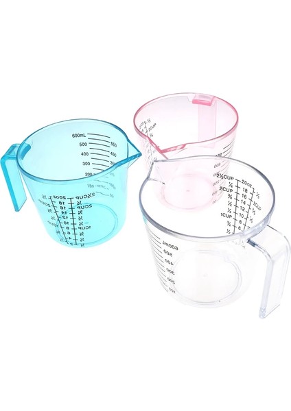 Pembe 300 ml 150/300/600 ml Plastik Ölçüm Kabı Temizle Ölçekli Gösterisi Şeffaf Kupa Dekantör Şişe Ağzı 3 Boyutları Ölçüm Cihazı Pembe/mavi/şeffaf (Yurt Dışından)