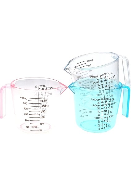 Pembe 300 ml 150/300/600 ml Plastik Ölçüm Kabı Temizle Ölçekli Gösterisi Şeffaf Kupa Dekantör Şişe Ağzı 3 Boyutları Ölçüm Cihazı Pembe/mavi/şeffaf (Yurt Dışından)
