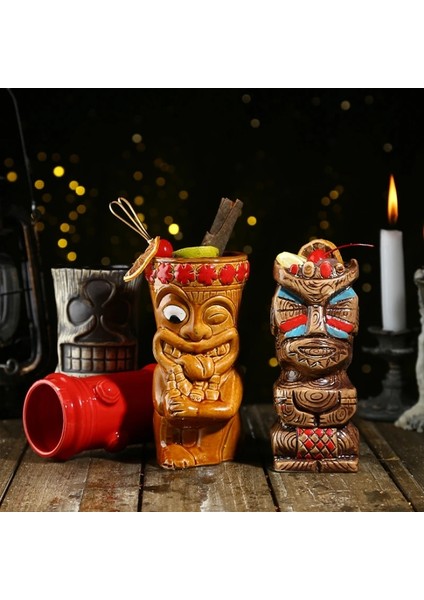 Q1 520 ml 250-750 ml Hawaii Seramik Tiki Kupa Yaratıcı Kokteyl Fincanı Paskalya Adası Tiki Kupalar Cadılar Bayramı Hediye Bar Için Aracı (Yurt Dışından)
