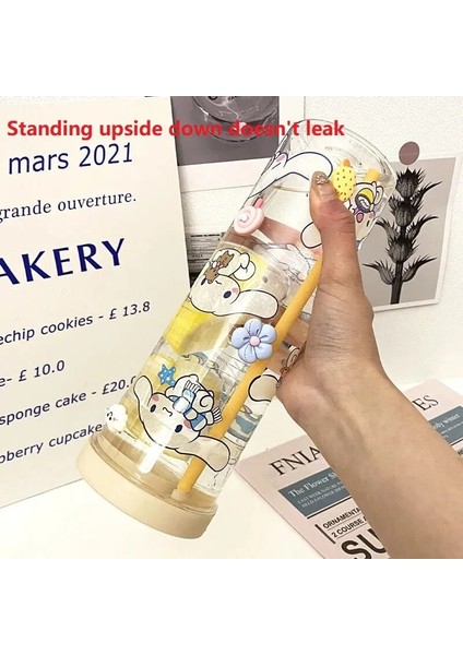 Yeşil 700 ml Taşınabilir Saman Bardak Yüksek Görünüm Seviyesi Yaz Büyük Kapasiteli Su Bardağı Saman Bardak Çay Bardağı Meyve Suyu Bardağı Içecek Bardağı (Yurt Dışından)