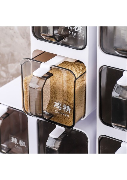 Gri 4 Adet Mutfak Baharat Kavanoz Çok Katmanlı Duvara Monte Çevre Dostu Plastik Malzeme Mutfak Düzenleyici ve Saklama Kabı Baharat Rafı (Yurt Dışından) fırsatları