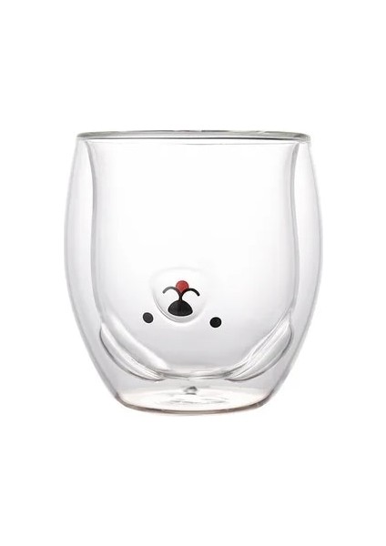 C Sevimli Kupa Bira Süt Kahve Çay Bardağı Ayı Kedi Köpek Hayvan Çift Duvar Yalıtımlı Cam Espresso Fincan Doğum Günü Sevgililer Günü Hediyesi (Yurt Dışından)