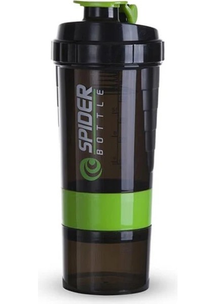 Yeşil 3 Katmanlar Shaker Protein Şişesi Toz Shake Kupası Büyük Kapasiteli Su Şişesi Plastik Karıştırma Kabı Vücut Geliştirme Egzersiz Şişesi (Yurt Dışından)