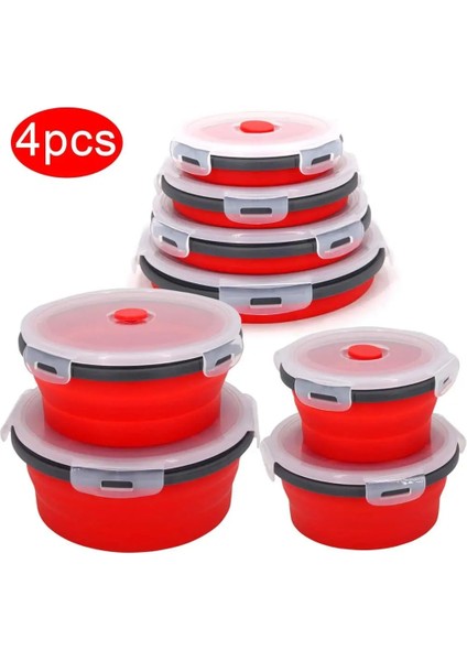 500 ml Gök Mavisi Yuvarlak Silikon Katlanır Öğle Yemeği Kutusu Seti Mikrodalga Taşınabilir Gıda Kabı Kase Salata Aperatif Kapaklı CF-103 (Yurt Dışından) indirimleri