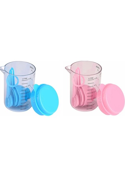 Pembe 7 Adet/takım Plastik Ölçüm Bardakları Kaşık ile Ölçü Mutfak Eşyası Pişirme Kaşık Şeker Kek Pişirme Terazisi Kaşık (Yurt Dışından)
