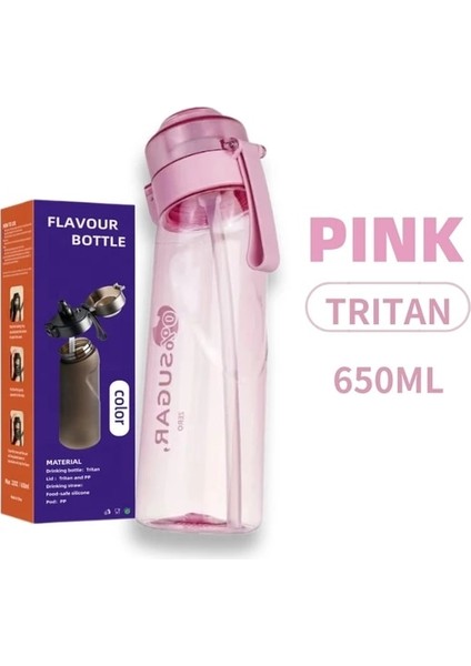 650ML-PEMBE Şişe 1x Ananas 650ML Hava Aromalı 1/7 Aroma Podlu Su Şişesi Vandens Butelis 0 Şeker 0 Kalori Bottiglia Içecek Şişesi Aromaları (Yurt Dışından)