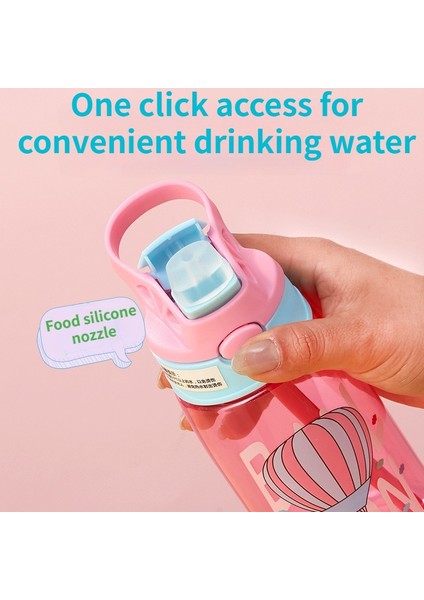 B Mor 480ML 480ML Çocuklar Damlatmaz Bardak Su Şişeleri Yaratıcı Karikatür Pipet ve Kapaklarla Besleme Dökülmeye Dayanıklı Taşınabilir Bebekler Içecek Bardakları (Yurt Dışından)