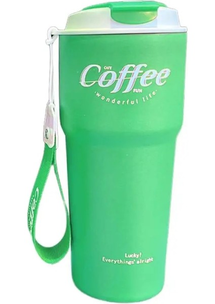 Sarı 420 ml Buzlu Kahve Paslanmaz Çelik Vakum Bardak Yalıtımlı Seyahat Kahve Saplı Şişe Duvar Paslanmaz Çelik Vakum Kahve Termal (Yurt Dışından)