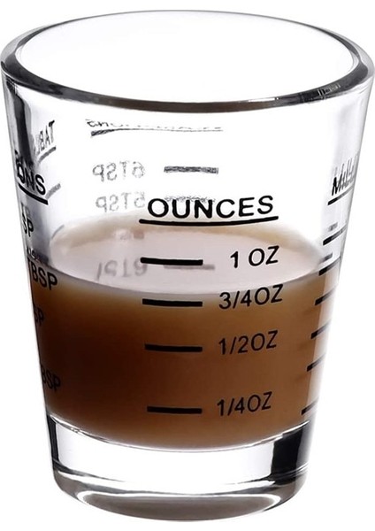 Siyah 60ML Shot Cam Ölçüm Fincan Espresso Ons Fincan Kahve Süt Kokteyl Bardağı Ölçekli Mutfak Ölçüm Sıvı Kalınlaştırmak Malzemeleri (Yurt Dışından)