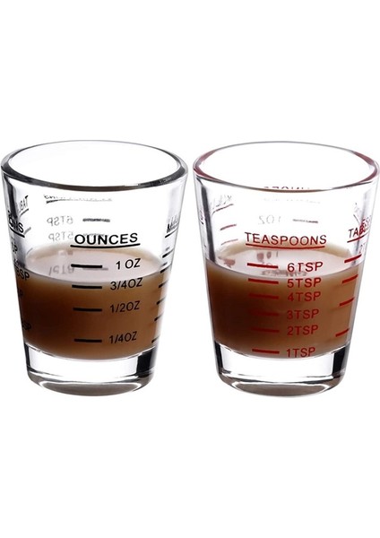 Siyah 60ML Shot Cam Ölçüm Fincan Espresso Ons Fincan Kahve Süt Kokteyl Bardağı Ölçekli Mutfak Ölçüm Sıvı Kalınlaştırmak Malzemeleri (Yurt Dışından)
