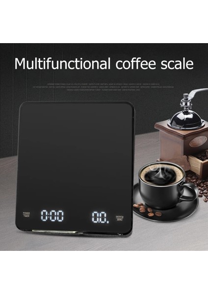 3000G 0.1g Siyah Elektronik Terazi Mutfak Kahve Terazisi Yüksek Hassasiyetli Zamanlayıcı Kahve Baharat Terazi LCD Ekran Arkadan Aydınlatmalı Ev Barista Aksesuarı (Yurt Dışından) modelleri