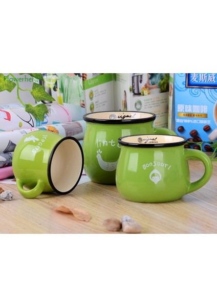 Beyaz L 350 ml Seramik Kahve Kupa Vintage Yaratıcı Süt Kahvaltı Fincan Kahve Fincanı Renk Sır Tumbler Fincan Kupalar Kahve Fincanları Coffeeware Teaware (Yurt Dışından)