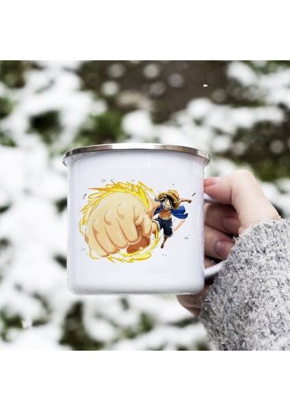 17 Kupa Yaratıcı Seramik Isıtma Suyu Sıcaklığa Duyarlı Renk Değiştiren Kupa Tek Parça Luffy Film Çevreleyen Kahve Su Bardağı (Yurt Dışından)