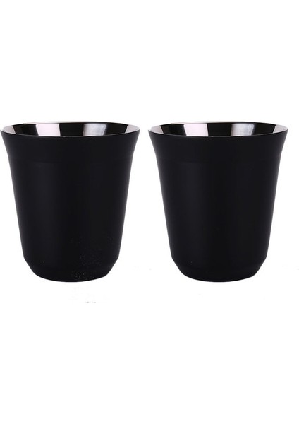 2 Adet Siyah 80ML 80ML160ML 2 Espresso Kupa Seti 304 Paslanmaz Çelik Kahve Fincanları Yalıtımlı Çift Duvar Bulaşık Makinesinde Yıkanabilir Küçük Kapasiteli Yalıtım (Yurt Dışından) fiyatları