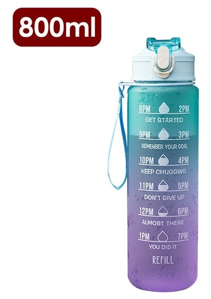GREEN-800ML 800-2000ML 2 Litre Spor Su Şişesi Samanlı Erkek Kadın Spor Su Şişesi Açık Soğuk Su Bottlesc Zaman Işaretleyicili Drinkware Yeni (Yurt Dışından) fiyatları