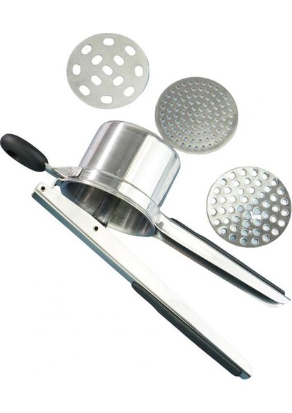 Gümüş 1 Takım Meyve Suyu Sıkacağı 3 Filtre Üniforma Filtre Delikleri Kaymaz Sap Rahat Kavrama Emek Tasarrufu Sağlayan Manuel Sıkacağı Mutfak Gadget'ı (Yurt Dışından)