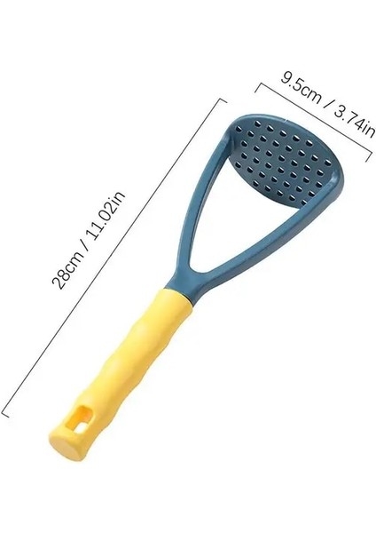 Sarı Mavi Patates Püresi Ezici Yeniden Kullanılabilir Gıda Ezici Ergonomik Saplı Sıkılmış Patates Ezici Meyve ve Sebze Aracı Mutfak Gadget'ı (Yurt Dışından)
